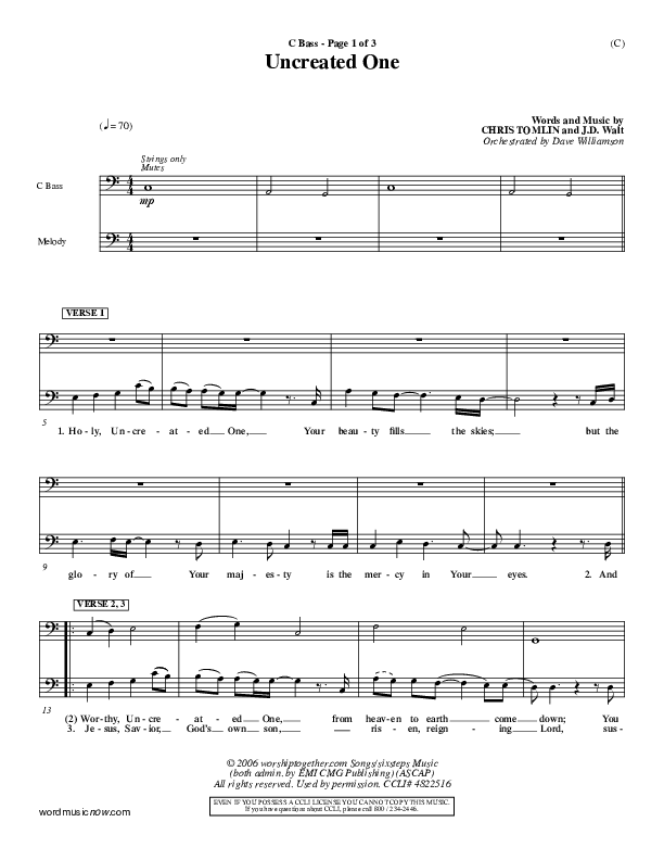 Uncreated One Contrabass (Chris Tomlin)