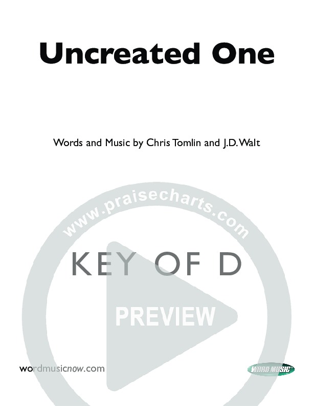 Uncreated One Cover Sheet (Chris Tomlin)