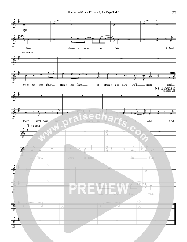 Uncreated One French Horn 1/2 (Chris Tomlin)