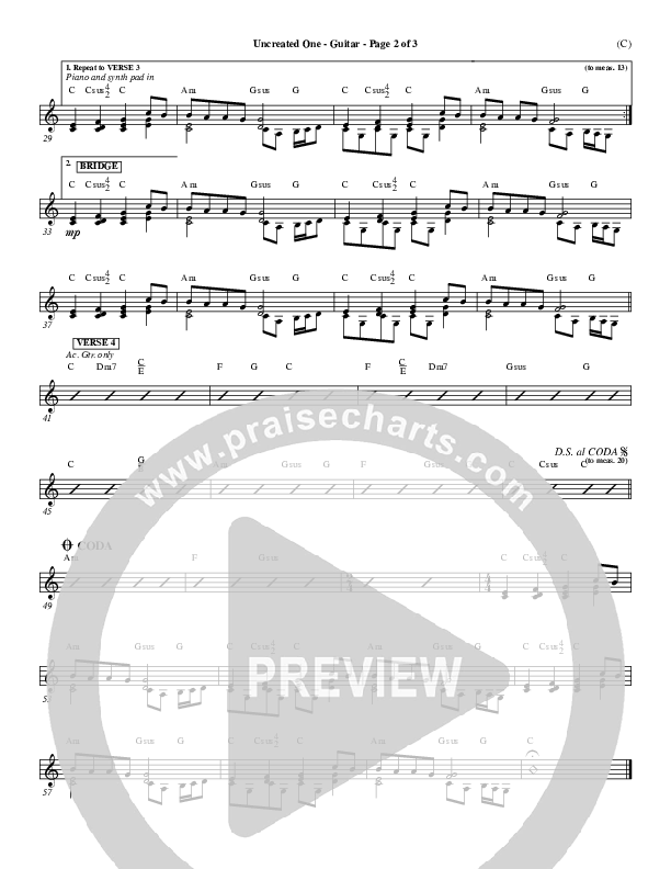 Uncreated One Guitar (Chris Tomlin)