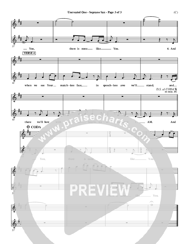 Uncreated One Soprano Sax (Chris Tomlin)