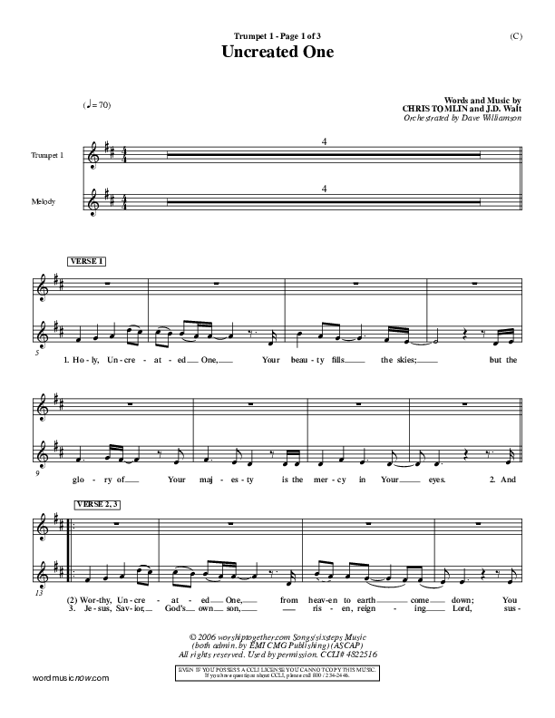 Uncreated One Trumpet 1 (Chris Tomlin)