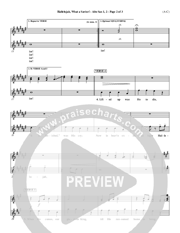 Hallelujah What A Savior Alto Sax 1/2 (Philip Bliss)
