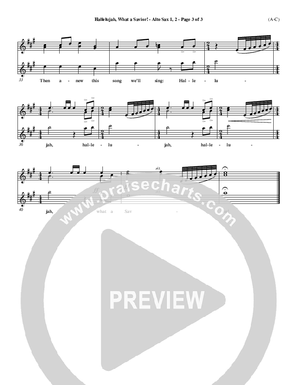 Hallelujah What A Savior Alto Sax 1/2 (Philip Bliss)