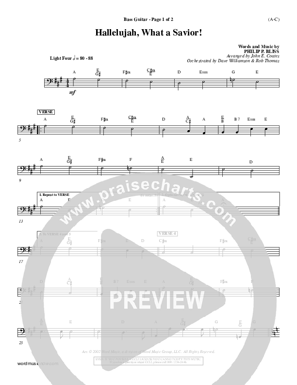 Hallelujah What A Savior Rhythm Chart (Philip Bliss)