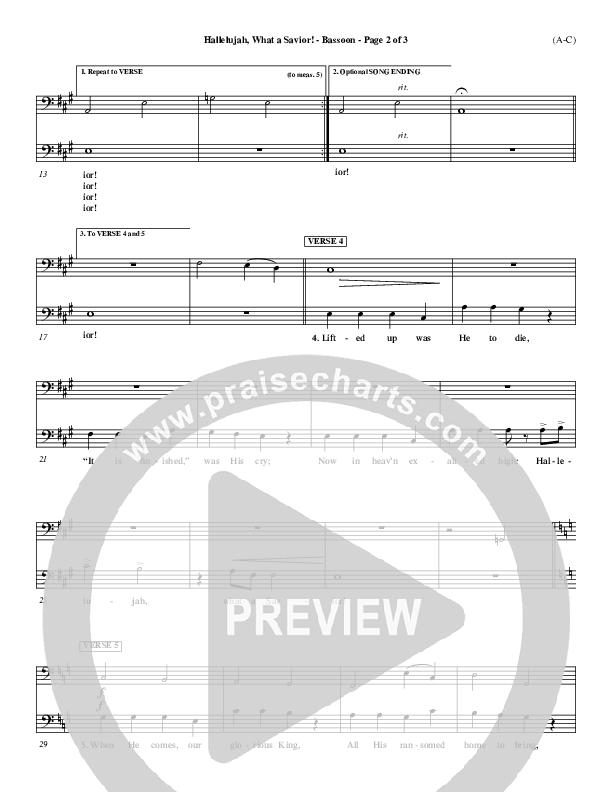 Hallelujah What A Savior Bassoon (Philip Bliss)