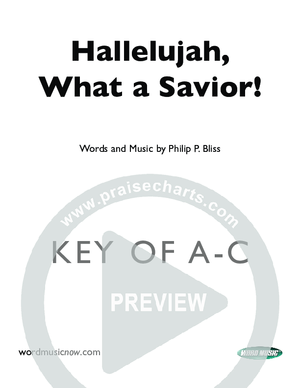 Hallelujah What A Savior Cover Sheet (Philip Bliss)
