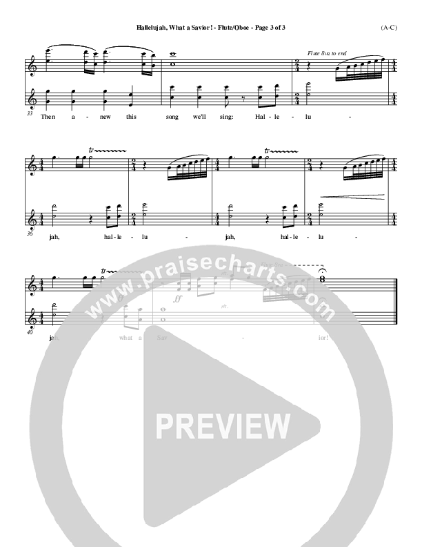 Hallelujah What A Savior Flute/Oboe (Philip Bliss)