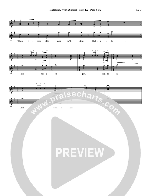 Hallelujah What A Savior French Horn 1/2 (Philip Bliss)