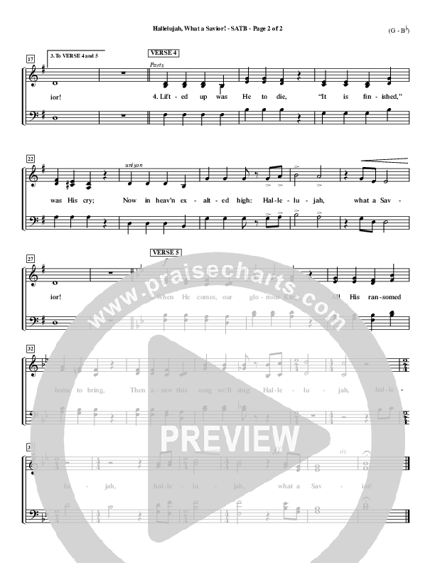 Hallelujah What A Savior Piano/Vocal (SATB) (Philip Bliss)