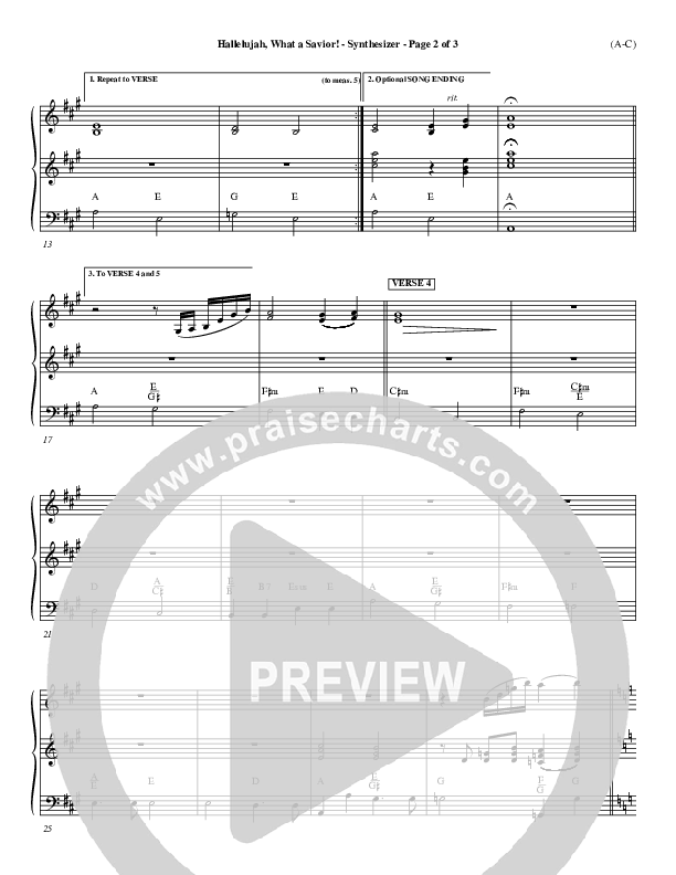 Hallelujah What A Savior Synth (Philip Bliss)