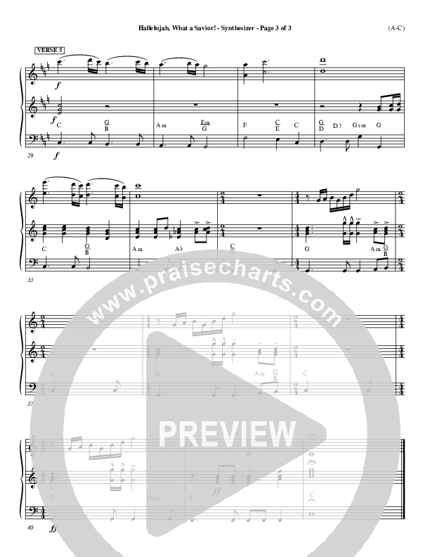 Hallelujah What A Savior Synth (Philip Bliss)