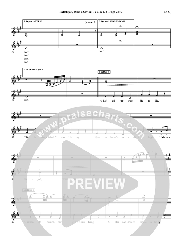 Hallelujah What A Savior Violin 1/2 (Philip Bliss)