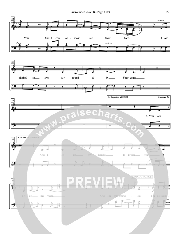 Surrounded Choir Sheet (SATB) (Mark Roach)