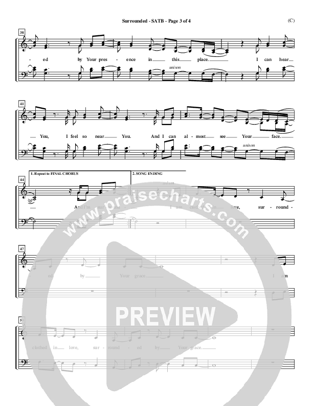 Surrounded Choir Sheet (SATB) (Mark Roach)