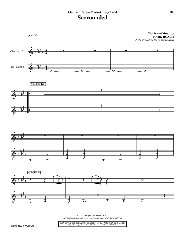 Surrounded Clarinet 1/2, Bass Clarinet (Mark Roach)