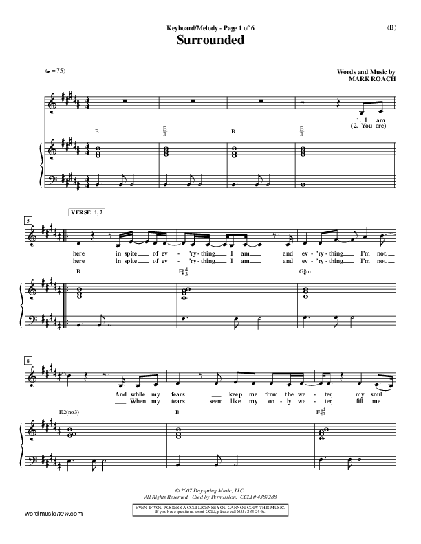 Surrounded Piano/Vocal (Mark Roach)