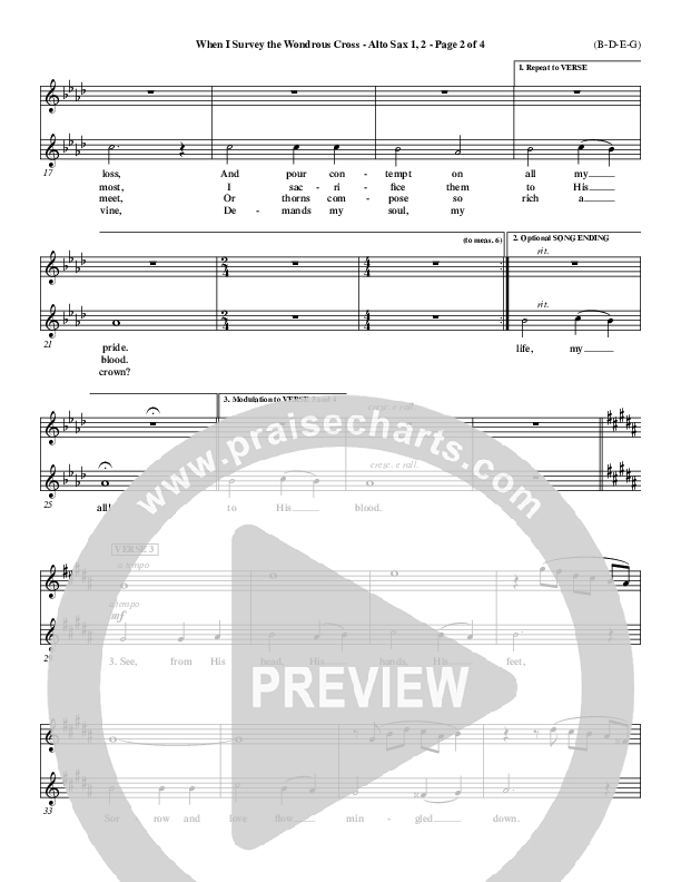 When I Survey The Wondrous Cross Alto Sax 1/2 ()