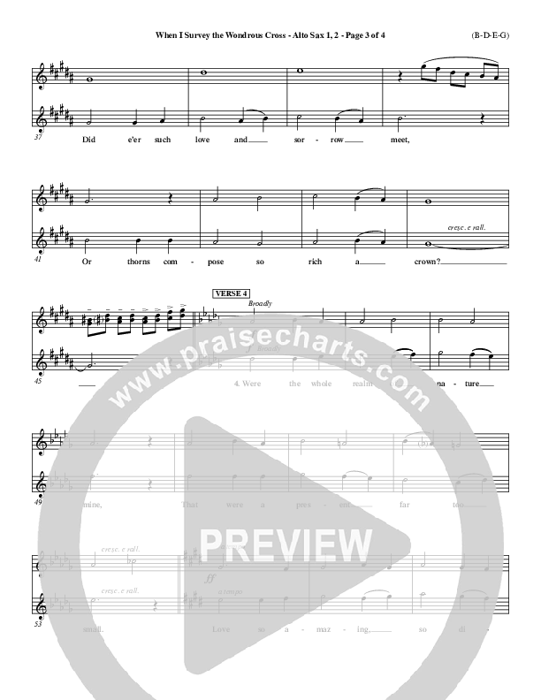 When I Survey The Wondrous Cross Alto Sax 1/2 ()