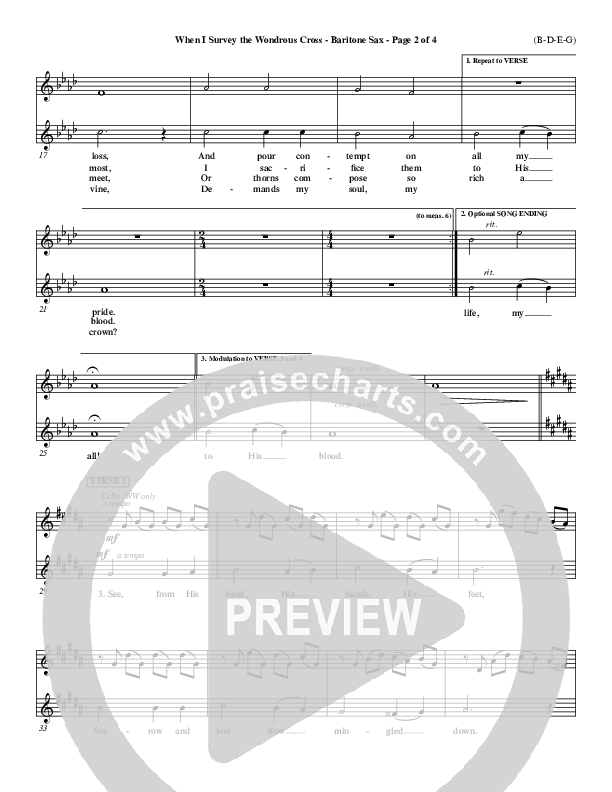 When I Survey The Wondrous Cross Bari Sax ()