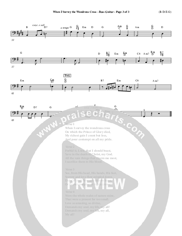 When I Survey The Wondrous Cross Bass Guitar ()