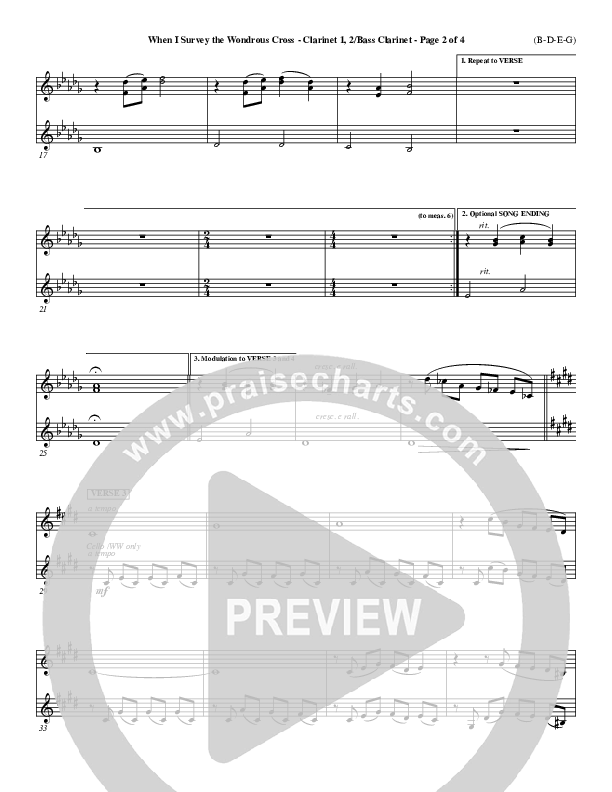 When I Survey The Wondrous Cross Clarinet 1/2, Bass Clarinet ()