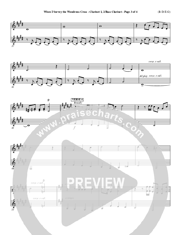 When I Survey The Wondrous Cross Clarinet 1/2, Bass Clarinet ()