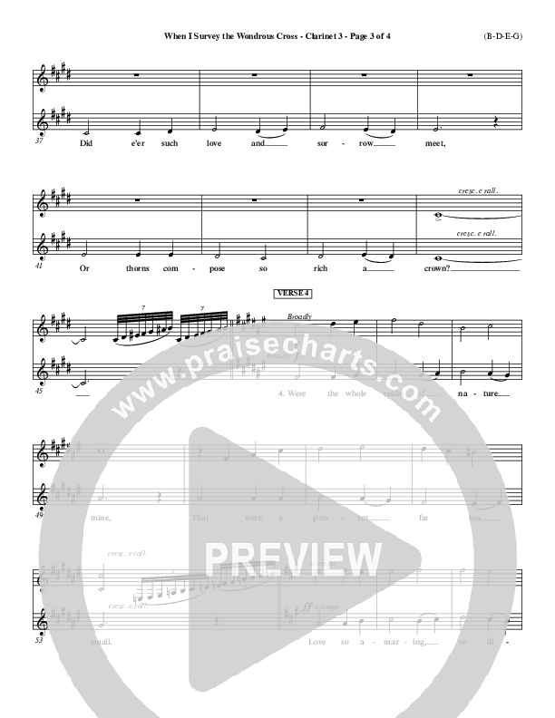 When I Survey The Wondrous Cross Clarinet 3 ()