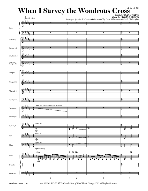 When I Survey The Wondrous Cross Conductor's Score ()