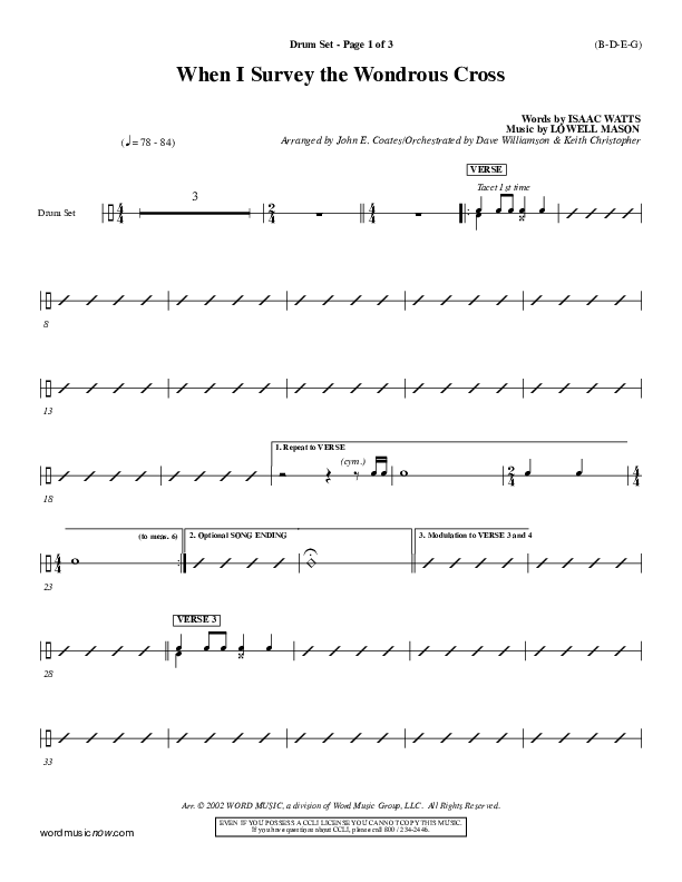 When I Survey The Wondrous Cross Drum Set ()