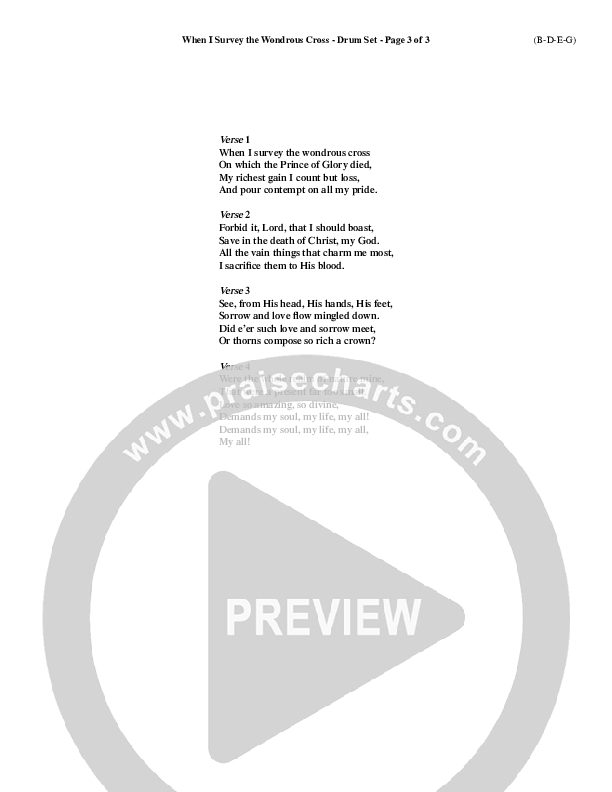 When I Survey The Wondrous Cross Drum Set ()