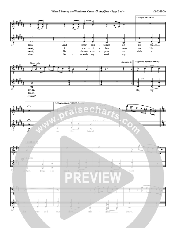 When I Survey The Wondrous Cross Flute/Oboe ()