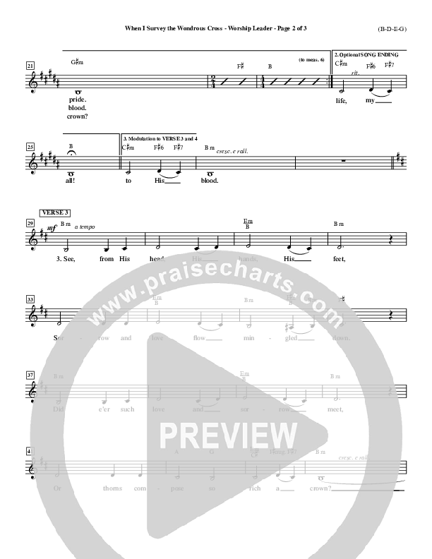 When I Survey The Wondrous Cross Lead Sheet ()