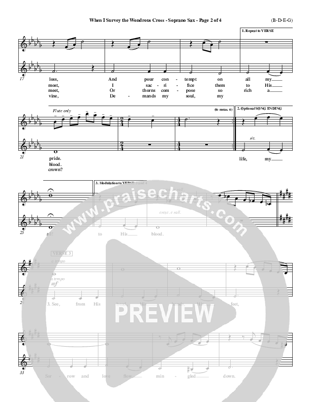 When I Survey The Wondrous Cross Soprano Sax ()