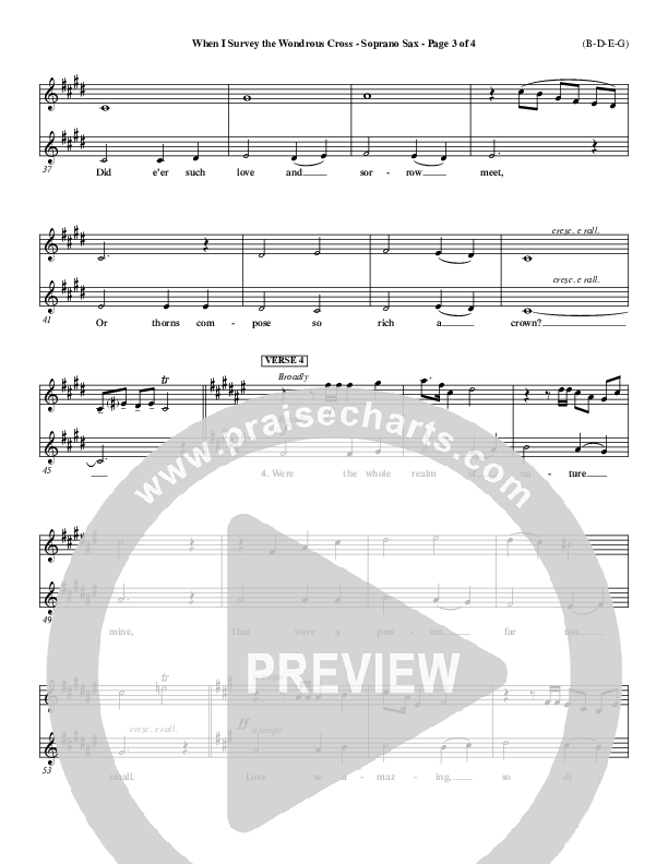 When I Survey The Wondrous Cross Soprano Sax ()