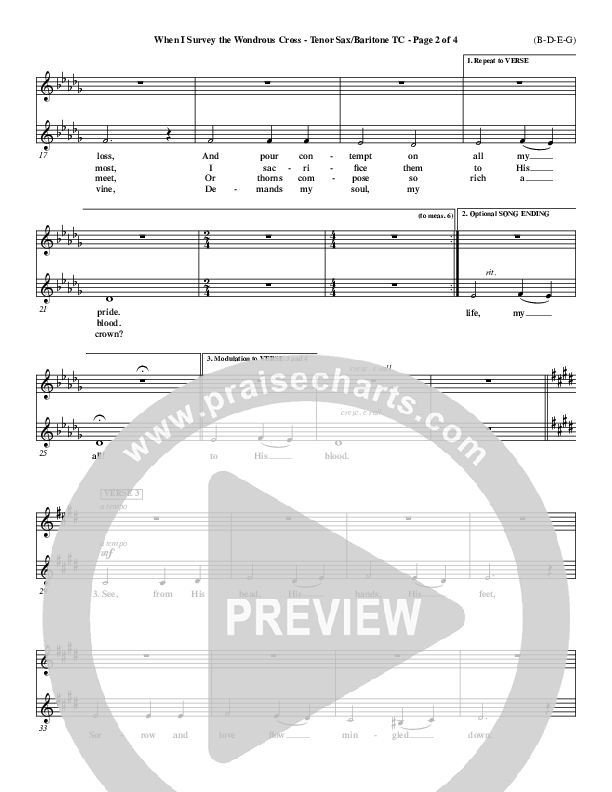 When I Survey The Wondrous Cross Tenor Sax/Baritone T.C. ()
