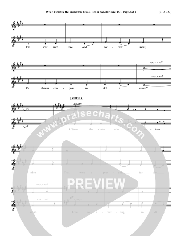 When I Survey The Wondrous Cross Tenor Sax/Baritone T.C. ()
