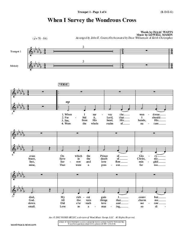 When I Survey The Wondrous Cross Trumpet 1 ()
