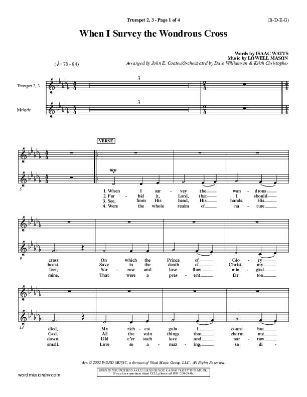 When I Survey The Wondrous Cross Trumpet 2/3 ()