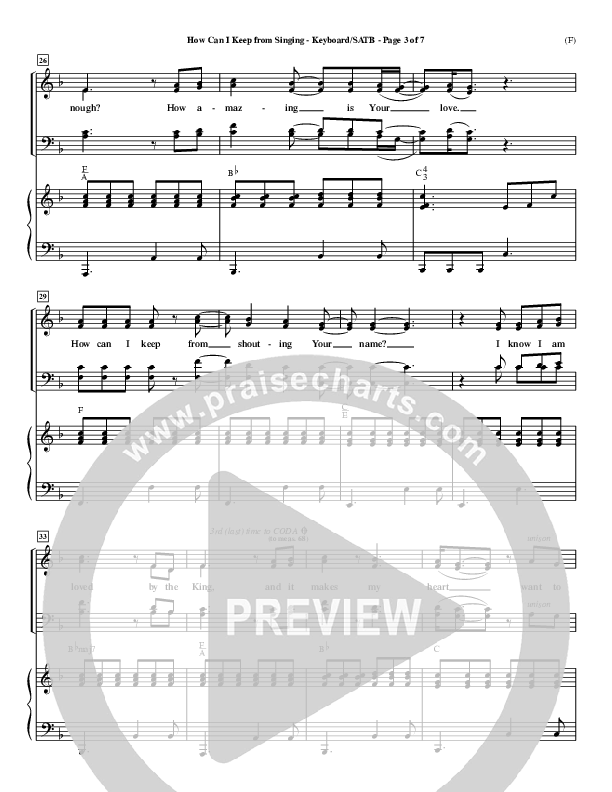How Can I Keep From Singing Piano/Vocal (SATB) (Matt Redman)