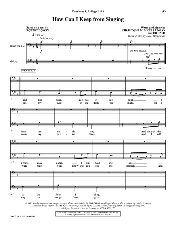 How Can I Keep From Singing Trombone 1/2 (Matt Redman)