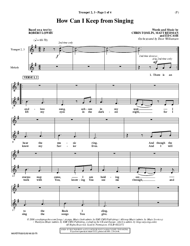 How Can I Keep From Singing Trumpet 2/3 (Matt Redman)