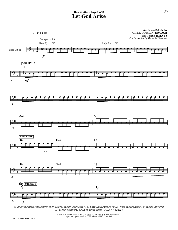 Let God Arise Rhythm Chart (Chris Tomlin)