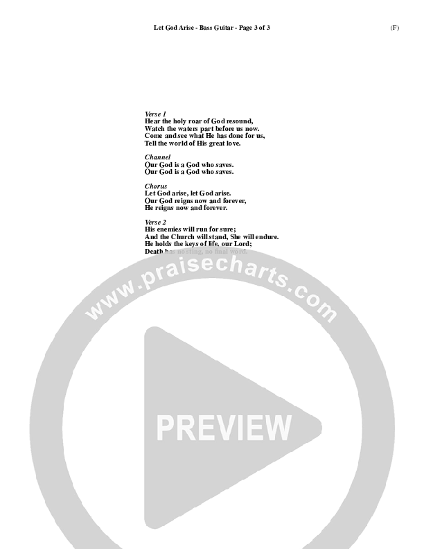 Let God Arise Rhythm Chart (Chris Tomlin)