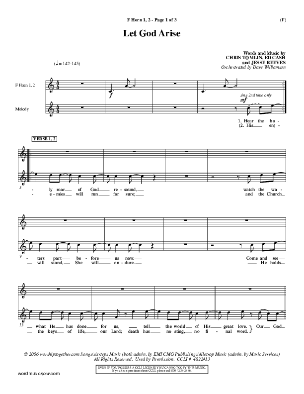 Let God Arise French Horn 1/2 (Chris Tomlin)