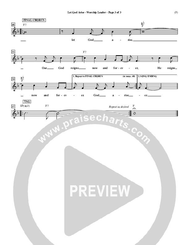 Let God Arise Lead Sheet (Chris Tomlin)