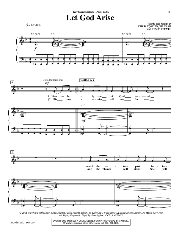 Let God Arise Piano/Vocal (Chris Tomlin)