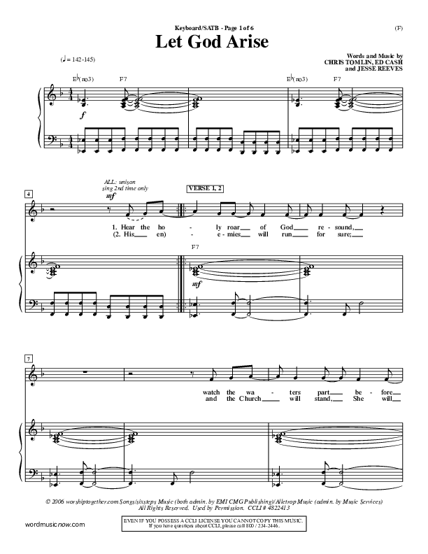 Let God Arise Piano/Vocal Pack (Chris Tomlin)