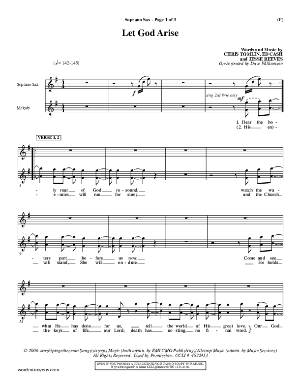 Let God Arise Soprano Sax (Chris Tomlin)