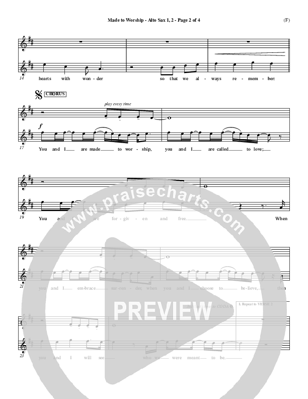 Made To Worship Alto Sax 1/2 (Chris Tomlin)